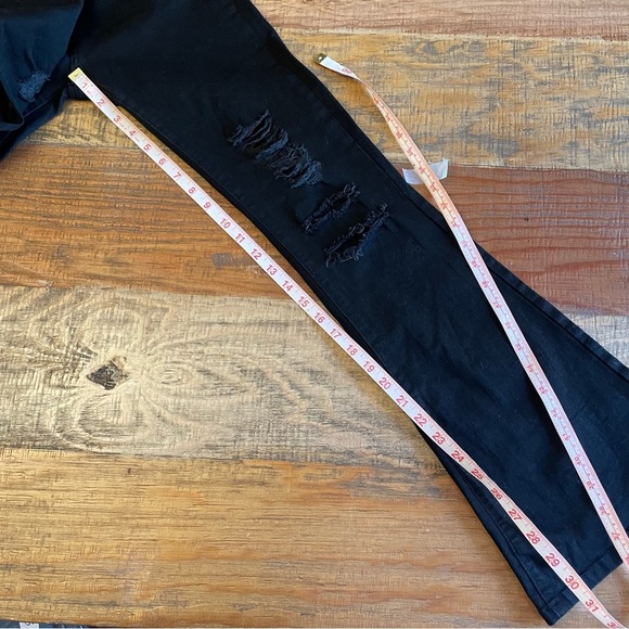 ASOS Black Flare Jeans Size 28 x 30 distressed - Picture 9 of 14